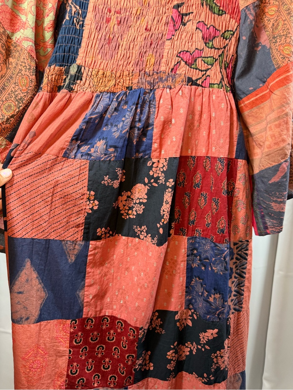Bohemian Patchwork Maxi Dress | Cottage Core | Bohemian Comfort - Picture 8 of 15